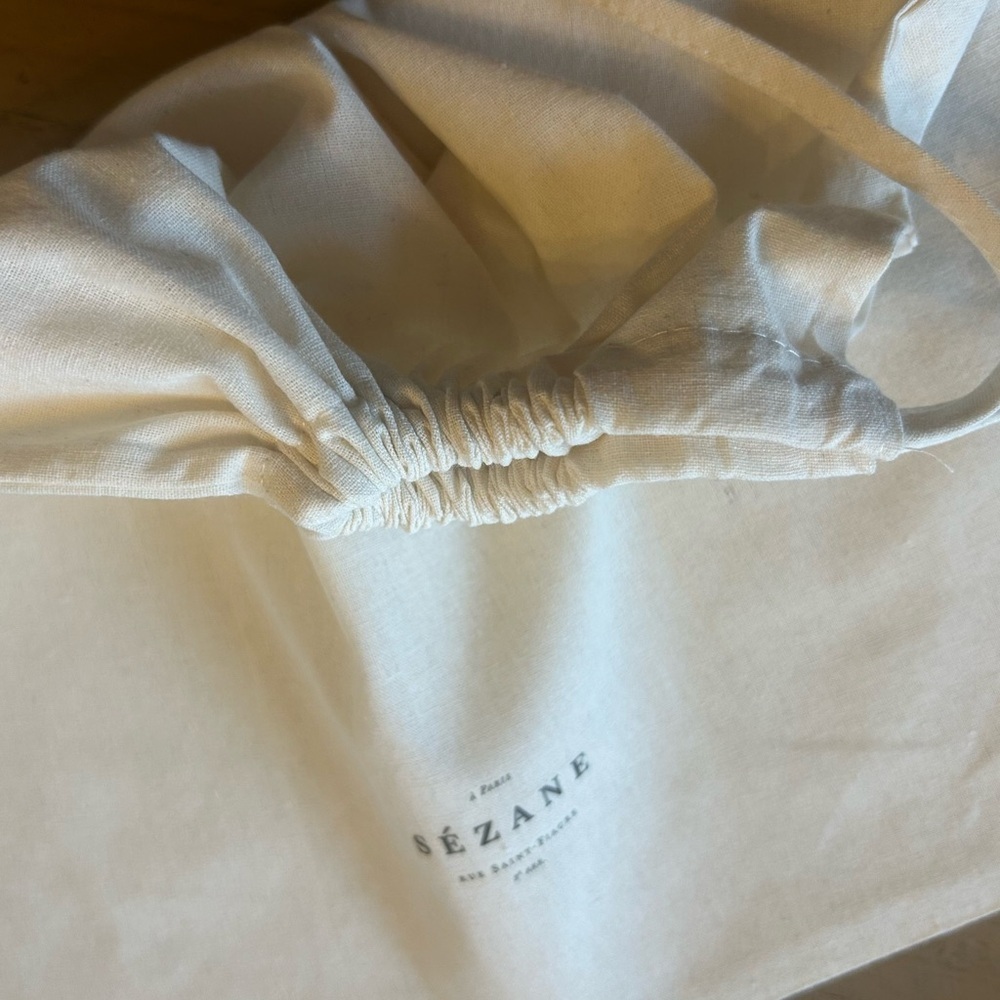Sezane 100% cotton drawstring bag, Cream, New - Picture 4 of 5